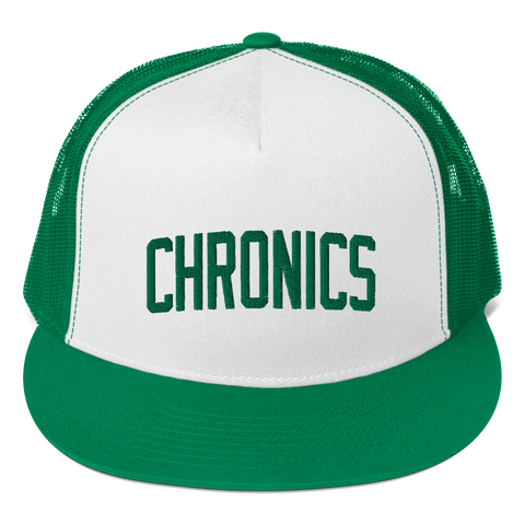 Chronics Collegiate Two-Tone Green/White Trucker Hat