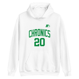 Chronics Collegiate White/Green Hoodie (Front & Back)