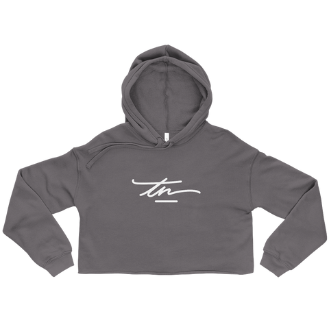 TN Signature Grey/White Cropped Hoodie